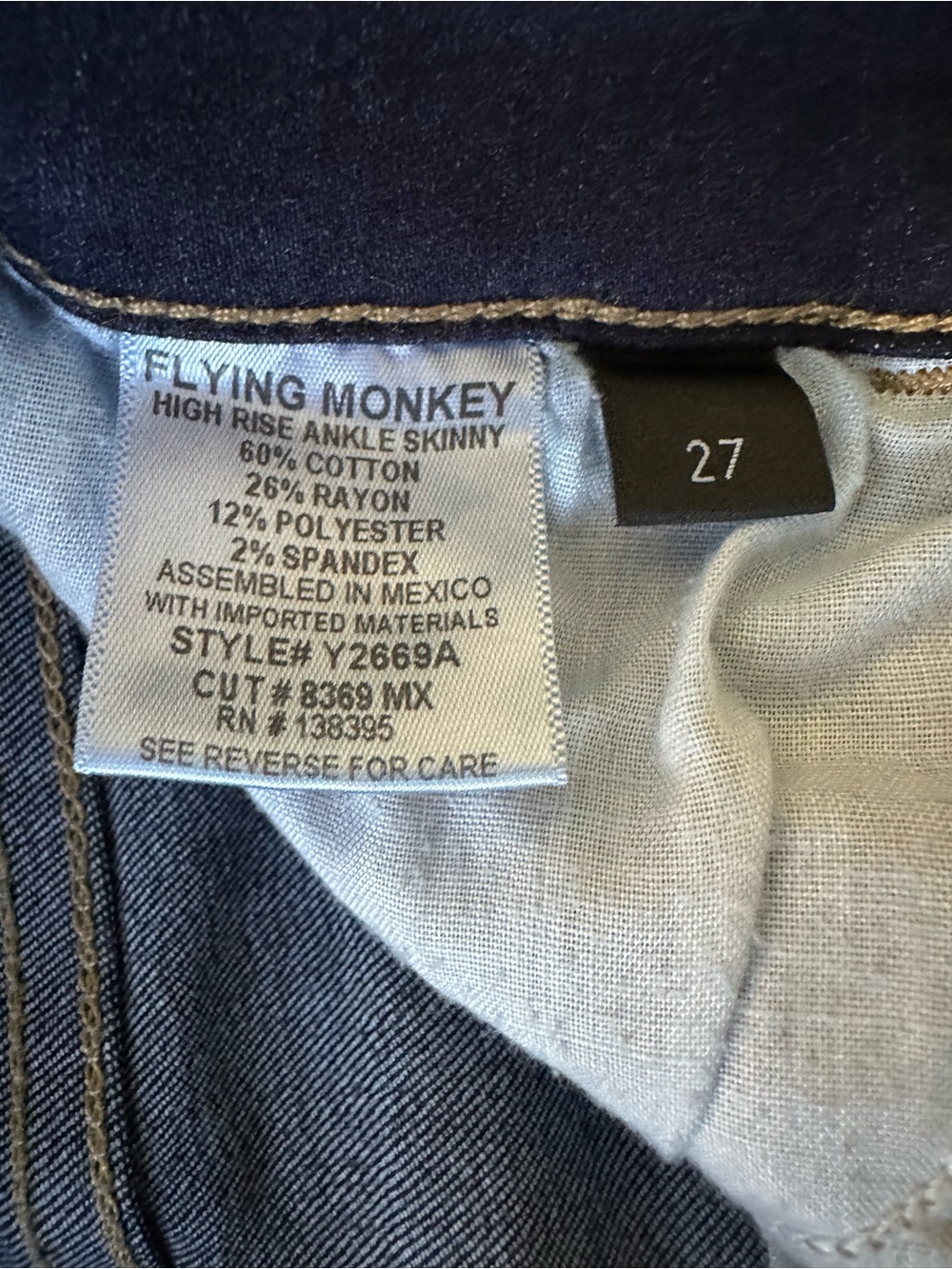 Flying Monkey Women's Dark Indigo High-Rise Skinny Jeggings - Picture 2 of 12